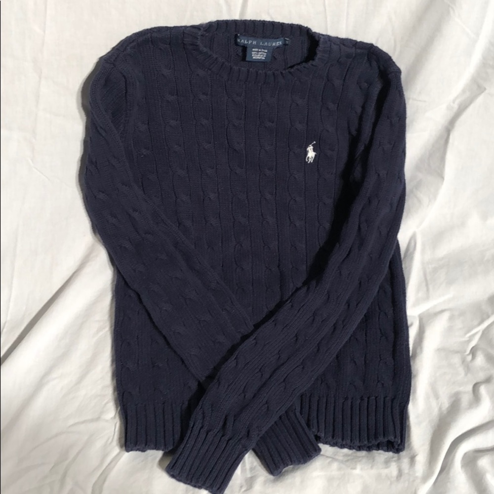Navy blue polo sweater